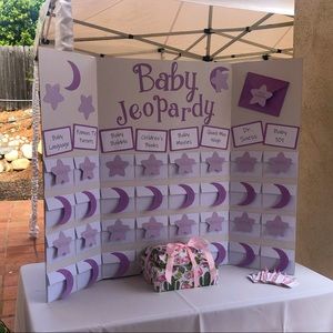 Baby shower Jeopardy board game